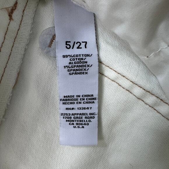 Regeneration by Celebrity Pink Short WMNS 5/27 Cream Denim Shortie Mid Rise Boho - Picture 5 of 9